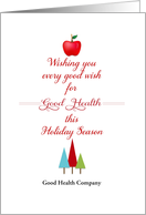 Business Health Christmas Greeting Card-Customizable Text-Apple-Trees card
