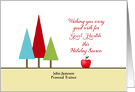 Business Christmas Card From Fitness Trainer/Instructor-Custom Text card