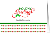 Business Christmas Greeting Card-Green-Red-Stars-Customizable Text card