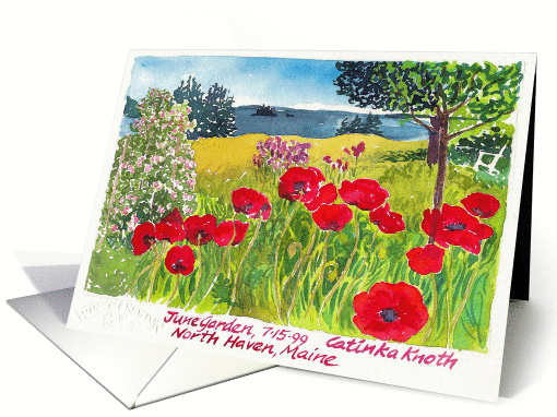 Summer Poppies in a Coastal Garden card (334050)