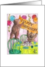 Happy Birthday Teddy bear party card