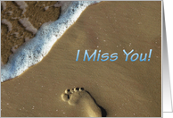 Miss you Footstep on the Beach card