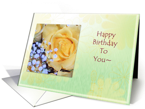 Yellow Roses Happy Birthday card (307067)