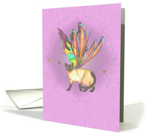 Fairy Cat All Occasion Pink card (168421)