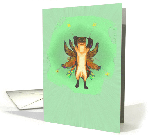 Fairy Cat All Occasion Green card (168437)