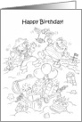 Happy Birthday Pirates coloring card