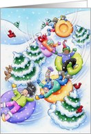 Christmas Snow Tubing card