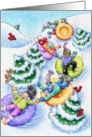 Christmas Snow Tubing card