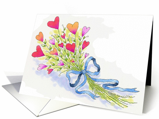 A Bouquet of Love Valentine's Day Heart Flowers card (349637)