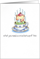 Cup of Tea Get Well, Cute Bear in Cup of Tea card