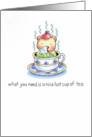 Cup of Tea Get Well, Cute Bear in Cup of Tea card