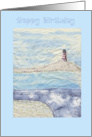 Happy Birthday(Embroidered Lighthhouse) card