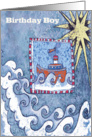 Birthday Boy (Red Sailing Boat) card