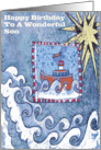 Happy Birthday Son (Red Boat) card
