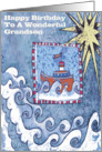 Happy Birthday Grandson (Red Boat) card