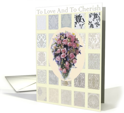 To Love And To Cherish Bouquet on Patchwork card (364444)