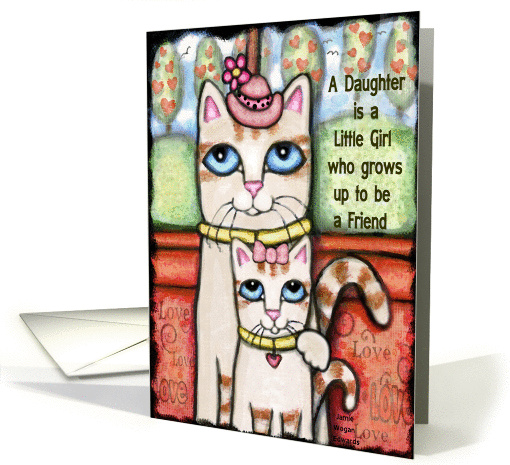 Apple Girl With Tabby Cat card (171253)