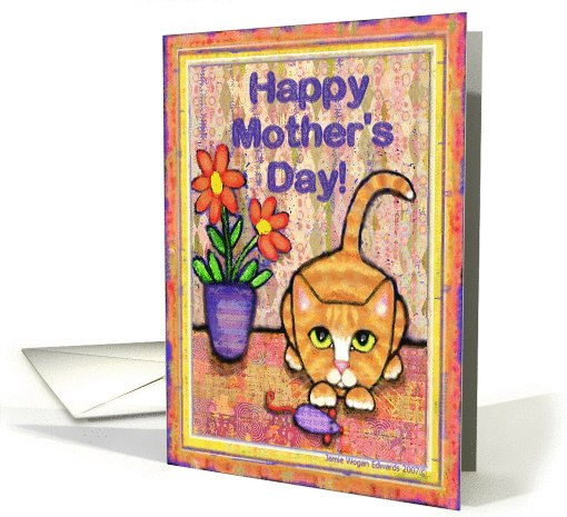 Ginger Tabby Cat Mother's Day card (171761)