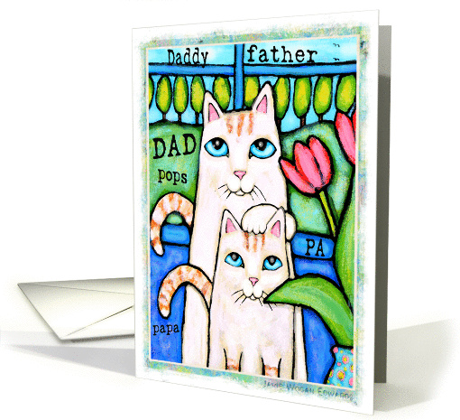 Cat Dad & Kitten Father's Day card (202192)