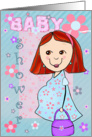 Baby shower Invitation - Red headed Mom To Be card