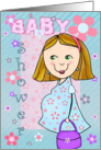 Baby shower Invitation - Brunette Mom To Be card