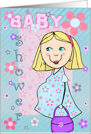 Baby shower Invitation - Blonde Mom To Be card