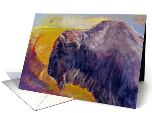 Buffalo Painting Amber Waves Of Grain card (877571)