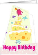 Birthday - mouse cheese cake card
