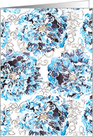 Blue Peonies card