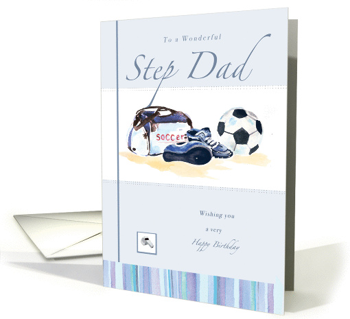 Soccer Birthday Step Dad card (199456)