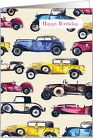 Classic Cars Birthday card