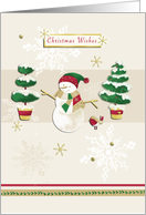 Snowman, Christmas Wishes card