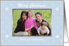 Snowflake Photo card, Merry Christmas From our new home card