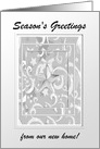 Silver Star Ornament, Season’s Greetings, new home, Custom Text card