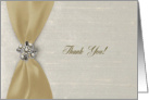 Champagne Satin Ribbon with Jewel, Thank you to Bridesmaid card