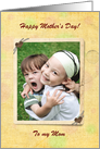 Mother’s Day Photo Card, Yellow Abstract with Hearts card