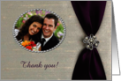 Thank you Host Couple, Plum Purple Satin Ribbon with Jewel, Photo Card