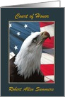 Eagle Scout Court of Honor, Custom Text, Eagle Profile with Flag card