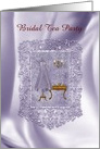 Invitation, Bridal Tea Party, Plum Purple Dress on Form card