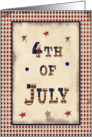4th of July, Stars on Aged Paper Look card