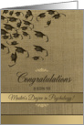 Master’s Degree in Psychology Graduation Congratulations, Caps on Gold card