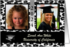 Cheetah Print Photo Card, Graduation Announcement, For Two Photos card