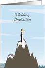 Wedding Invitation, Custom Text, Couple on Top of a Mountain card