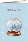 Snow Globe Deer, Tree & Snowflakes, Merry Christmas in Norwegian card