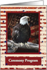 Eagle on Log Scout Court of Honor Ceremony Program, Custom Text card