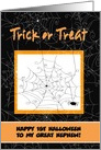 Great Nephew Spider & Webs, Baby’s 1st Halloween, Custom Text card