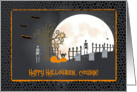 Spooky Graveyard, Happy Halloween to Cousin card