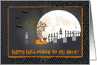 Spooky Graveyard, Happy Halloween to Niece card