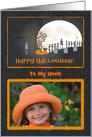 Spooky Graveyard Photo Card, Happy Halloween to Uncle card