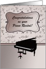 Congratulations, Piano Recital, Piano & Music Notes, Custom Text card